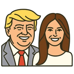 Trump and Melania age gap icon by Age Difference Calculator