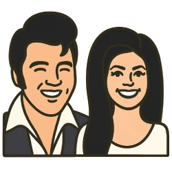 elvis and priscilla age gap icon by agedifferencecalculator.com